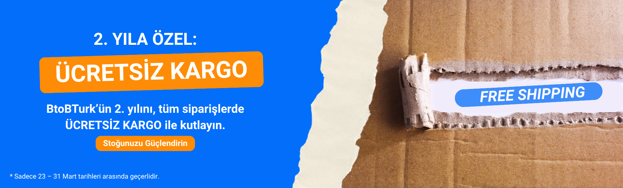 2. yıla özel ücretsiz kargo