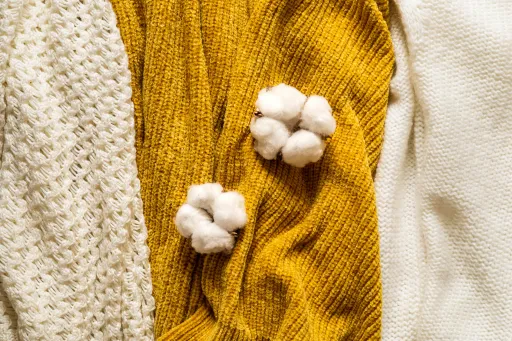 tissus de coton avec du coton brut