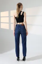 Serpme Taşlı  Relax Kot Pantolon  7193-01-(27-32)