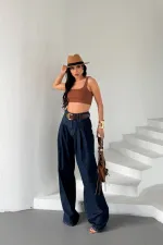 Pensli Bol Paça Kot Pantolon 7063-17-(27-32)