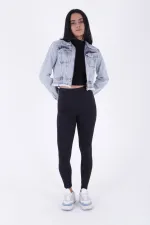 Fermuarlı Püskül Detaylı Kot Ceket 6017-16-(S-XL-6) Fermuarlı Püskül Detaylı Kot Ceket 6017-16-(S-XL-6)