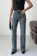 Taşlı Boru Paça Relax Kot Pantolon  7209-28-(27-32)