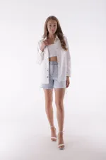 Chemise en jean à boutons-pression 6013-50-(S-XL-6) Chemise en jean à boutons-pression 6013-50-(S-XL-6)