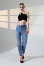 Serpme Taşlı  Relax Kot Pantolon  7193-15-(28-33)