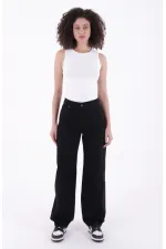 Pantalon ample en jean avec pinces 7050-07-(27-32) Pantalon ample en jean avec pinces 7050-07-(27-32)