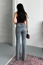 Kesik Paça Straight Fit Kot Pantolon  7114-62-(28-33)