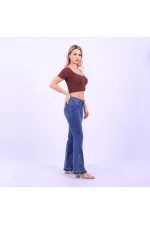 Paça Yırtmaçlı Droplu Kot Pantolon 774-06-(27-32) Paça Yırtmaçlı Droplu Kot Pantolon 774-06-(27-32)