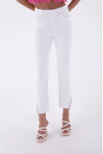 Stone Embellished Asymmetric Leg Trousers 1881-50-(26-31)