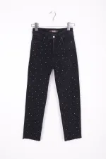 İnci Detaylı Mom Fit Kot Pantolon  1899-23-(28-33)
