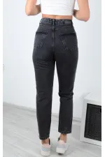 Parçalı Mom Pantolon 778-33-(26-31) Parçalı Mom Pantolon 778-33-(26-31)