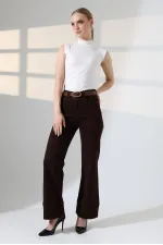 Paça Detaylı Palazzo Kot Pantolon  7164-78-(27-32)
