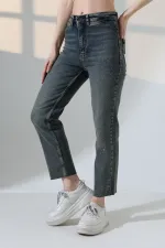 Serpme Taşlı  Relax Kot Pantolon  7193-28-(27-32)