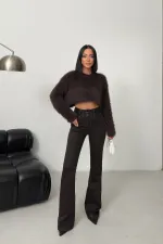 Pensli Geniş Kemerli Kot Pantolon 7151-67-(27-32)