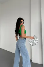 Ön Cep Detaylı Kot Pantolon 7079-08-(27-32)