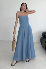 Bağcık Detaylı Volanlı Elbise 3052-25-(S-XL) Bağcık Detaylı Volanlı Elbise 3052-25-(S-XL)
