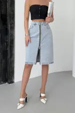 Jupe en jean mi-longueur 1026-14-(36-42-6)