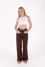 Wide Leg High Waisted Relaxed Jean  718-78-(27-32) Brown