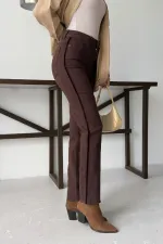 Stripe Detailed Mom Jeans 7111-78-(26-31) Brown