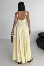 Bağcık Detaylı Volanlı Elbise 3052-93-(S-XL) Bağcık Detaylı Volanlı Elbise 3052-93-(S-XL)