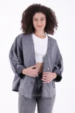 Oversize Yarasa Kollu Kot Ceket 6059-40-(STD-4)