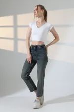 Serpme Taşlı  Relax Kot Pantolon  7193-28-(27-32)