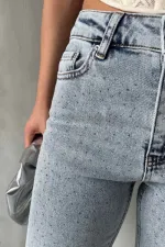 Serpme Yıldızlı Mom Fit Kot Pantolon  7040-08-(26-29)