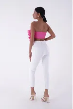 Pantalon à fente avant patchwork 1743-50-(26-28)