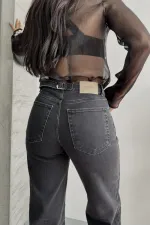 Baggy Jeans with Dart Detail on Legs 7088-23-(28-33) Regular Anthracite