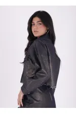 Short Oversize Denim Jacket 651-56-(SL-3) Short Oversize Denim Jacket 651-56-(SL-3)
