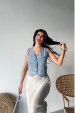 Düğmeli Yelek  6070-14-(S-XL-6)