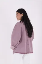 Oversıze Yarasa Kollu Kot Ceket 6059-84-(STD-4) Oversıze Yarasa Kollu Kot Ceket 6059-84-(STD-4)