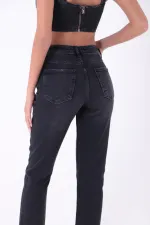 Paçasılı Dikişsiz Paça Mom Kot Pantolon  1890-03-(26-31)