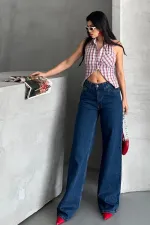 Wide Leg Baggy Relax Jean 7031-26-(26-31) Regular Dark Blue