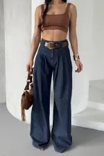Pensli Bol Paça Kot Pantolon 7063-17-(27-32)