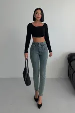 Skinny Jean with Dart Detail 7053-62-(27-32) Middle Blue - Tinted