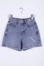 Ripped Denim Short 266-18-(S-XL-6) Middle Blue Snow Ripped Denim Short 266-18-(S-XL-6) Middle Blue Snow
