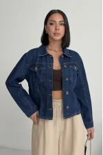 Dikiş Detaylı Kot Gömlek 6153-01-(S-XL)