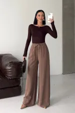 Elastic Waist Linen Pants HS700-72-(S-XL) Soil