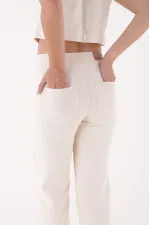 Cepsiz Pensli Bol Paça Kot Pantolon  1730-80-(28-33)