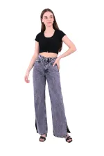 Paçası Yırtmaçlı Mom Fit Kot Pantolon  1732-40-(26-31)