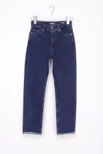 Paçasılı Dikişsiz Paça Mom Kot Pantolon 1890-26-(28-33) Paçasılı Dikişsiz Paça Mom Kot Pantolon 1890-26-(28-33)