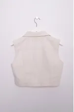 Fermuarlı Mini Kot Yelek 6018-80-(S-L-5) Fermuarlı Mini Kot Yelek 6018-80-(S-L-5)