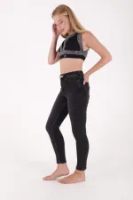 High Waisted Comfort Slim Ankle Length Jean  896-03-(30-36) Anthracite Denim