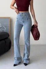 Pensli İspanyol Kot Pantolon  7021-08-(27-32)