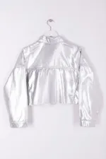 Short Oversize Denim Jacket 651-45-(S-XL) Silver Short Oversize Denim Jacket 651-45-(S-XL) Silver