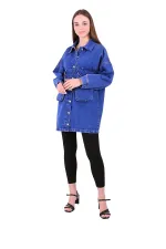 Uzun Torba Cepli Kot Ceket 688-01-(S-XL-6) Uzun Torba Cepli Kot Ceket 688-01-(S-XL-6)