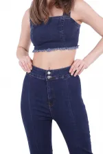 Dizden Yırtmaç Detaylı İspanyol Pantolon 700-26-(27-32) Dizden Yırtmaç Detaylı İspanyol Pantolon 700-26-(27-32)