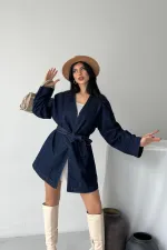 Kuşak Bağlamalı Oversize Ceket  6246-17-(S-L-3)