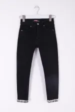 Paçası Taşlı Skinny Kot Pantolon 7037-23-(26-31) Paçası Taşlı Skinny Kot Pantolon 7037-23-(26-31)