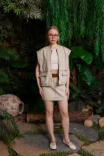 Zip-up Oversize Denim Vest 6073-79-(S+L+4)